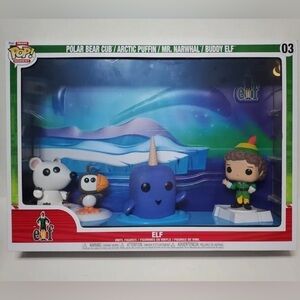Funko Pop Movie Moment Elf #03 w/ Buddy, Polar Bear Cub, Puffin, Mr Narwhal NEW